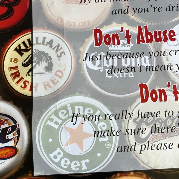 House Rules Beers Mantis Design Fraternity Drinking Classic VTG NEW 24x36 inch - Picture 6 of 7